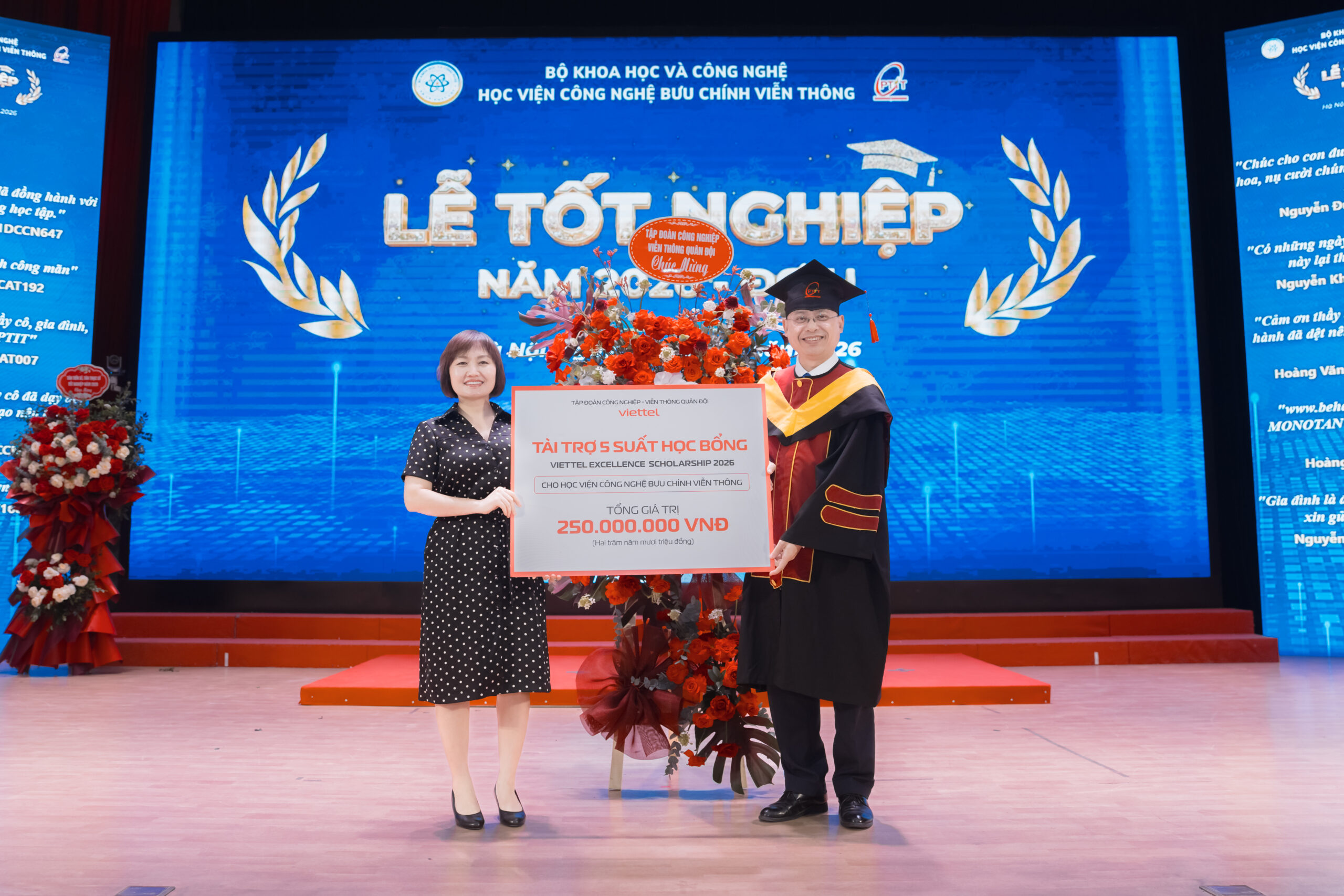 VIETTEL TRAO BIỂU TRƯNG 05 SUẤT HỌC BỔNG VES TRỊ GIÁ 250 TRIỆU ĐỒNG CHO HỌC VIÊN CAO HỌC PTIT TẠI LỄ TỐT NGHIỆP 2026 ĐỢT 1