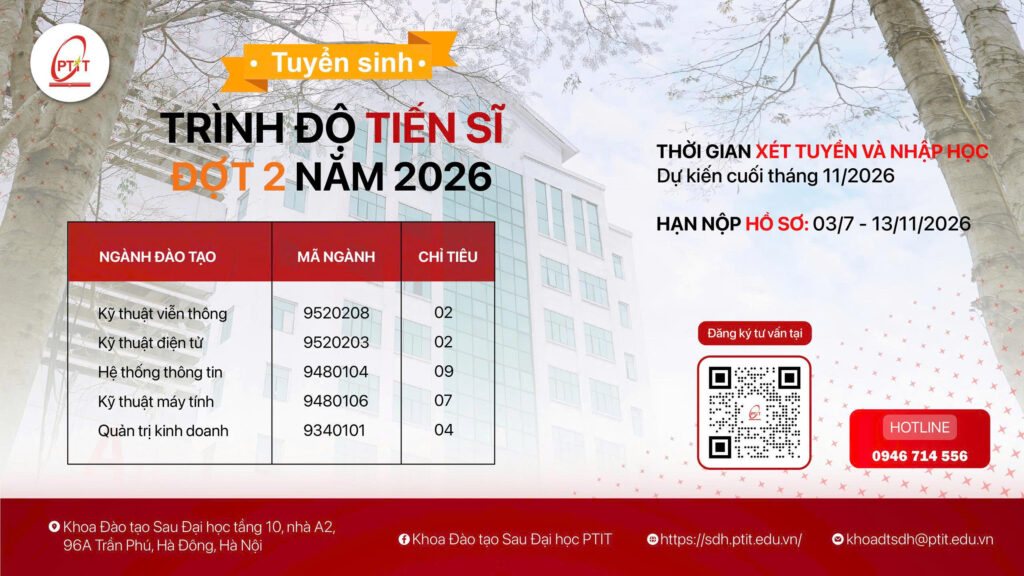 [NHỮNG CÂU HỎI THƯỜNG GẶP (FAQs)] VỀ CHƯƠNG TRÌNH TUYỂN SINH, ĐÀO TẠO TIẾN SĨ TẠI HỌC VIỆN CÔNG NGHỆ BƯU CHÍNH VIỄN THÔNG
